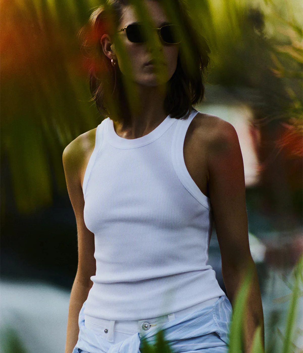 Isabel Rib Tank in White