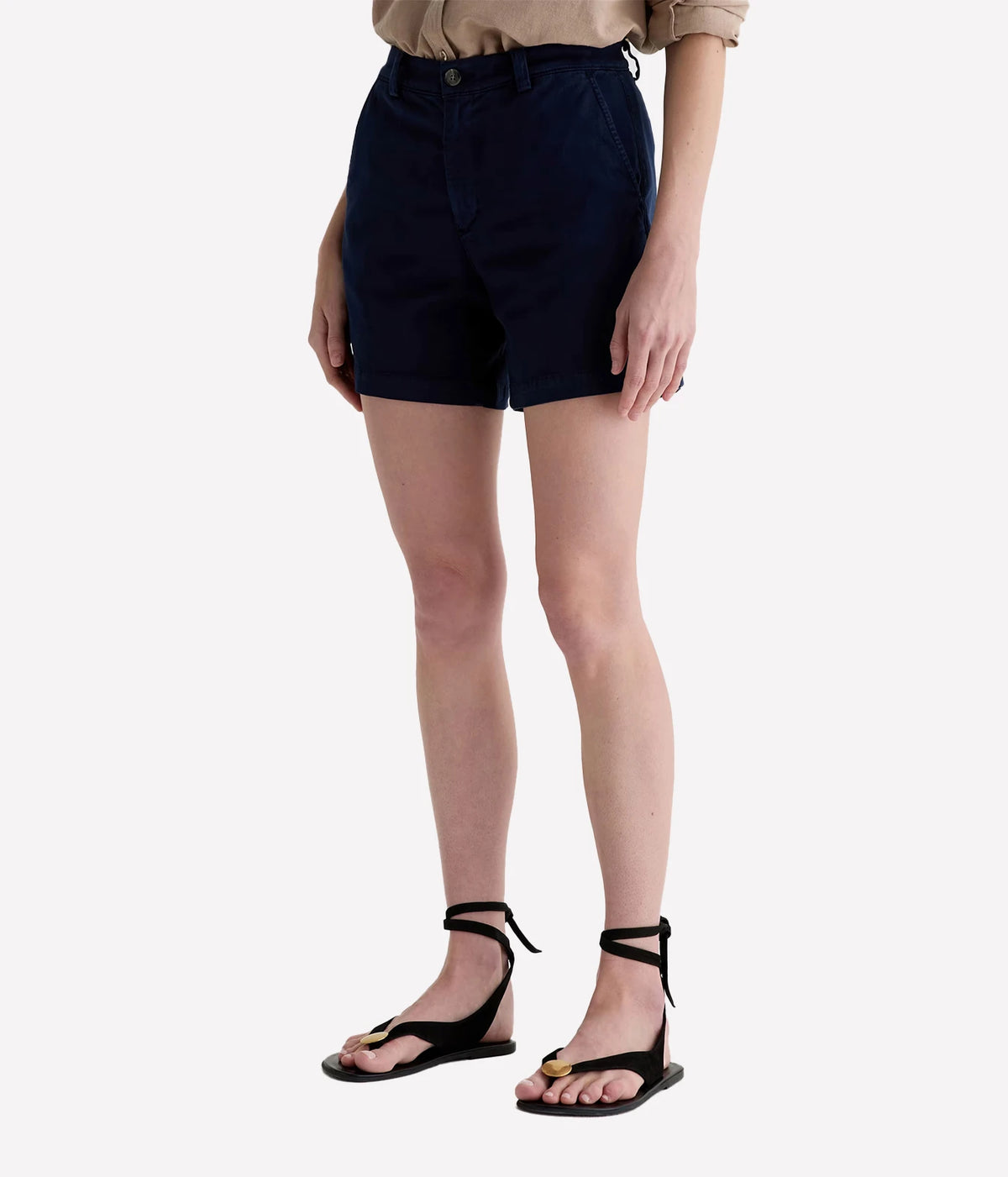 AG Jeans Jude Short in Deep Trenches, on model, angled front