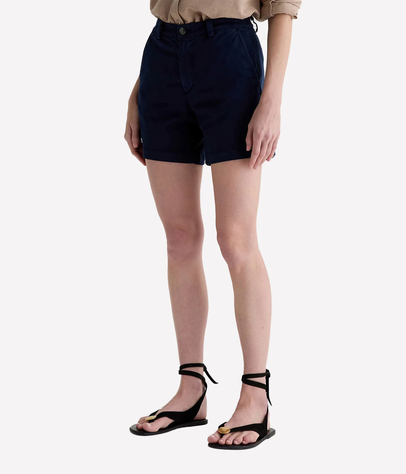 AG Jeans Jude Short in Deep Trenches, on model, angled front