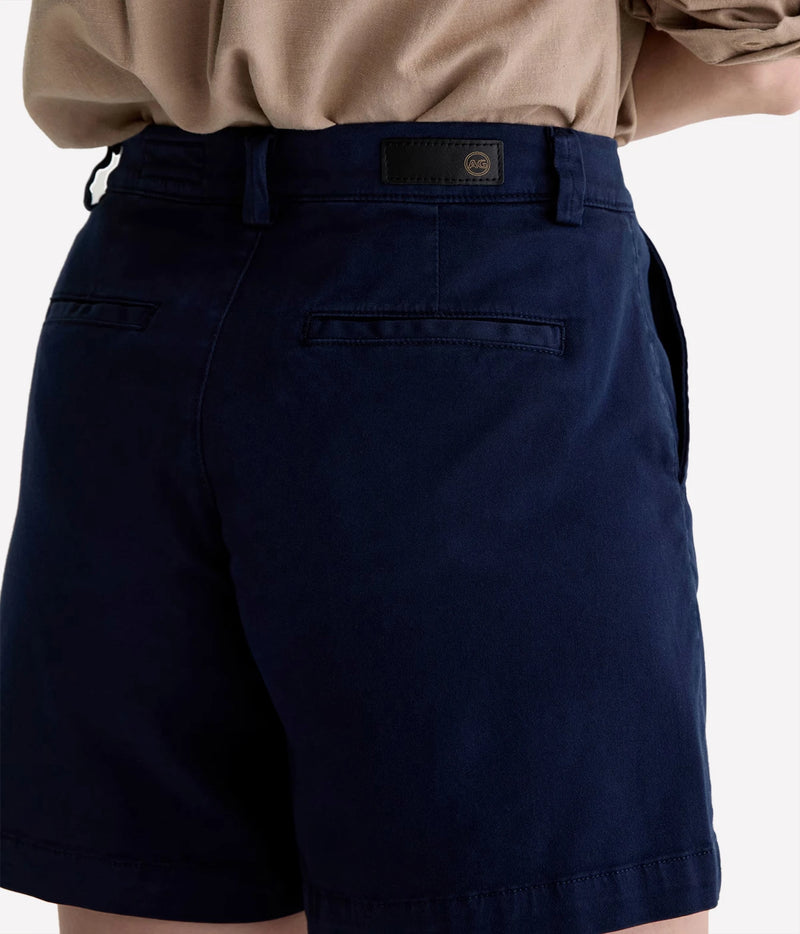 AG Jeans Jude Short in Deep Trenches, close-up of back waistband and pocket