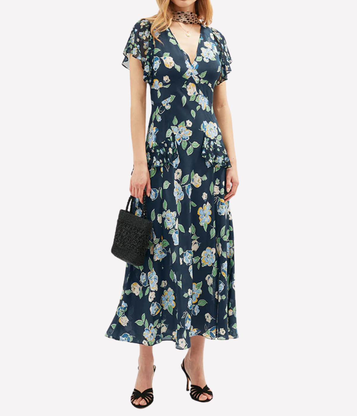 Evie Dress in Kimmie Floral Navy