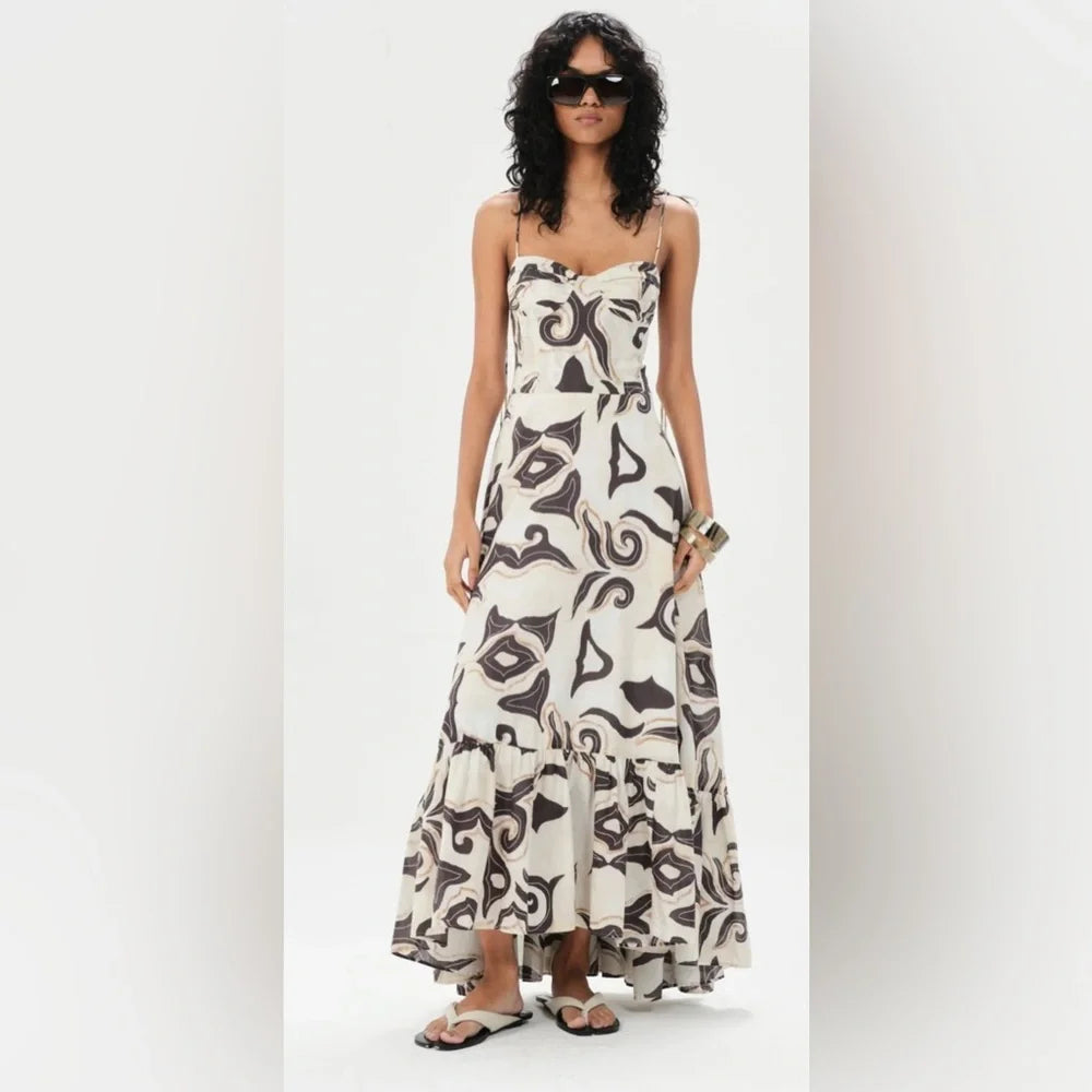Alvarado Vivian Midi Dress in Ecru
