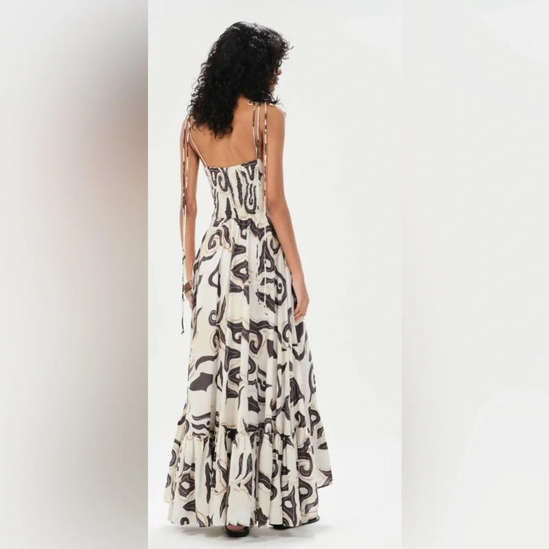Alvarado Vivian Midi Dress in Ecru