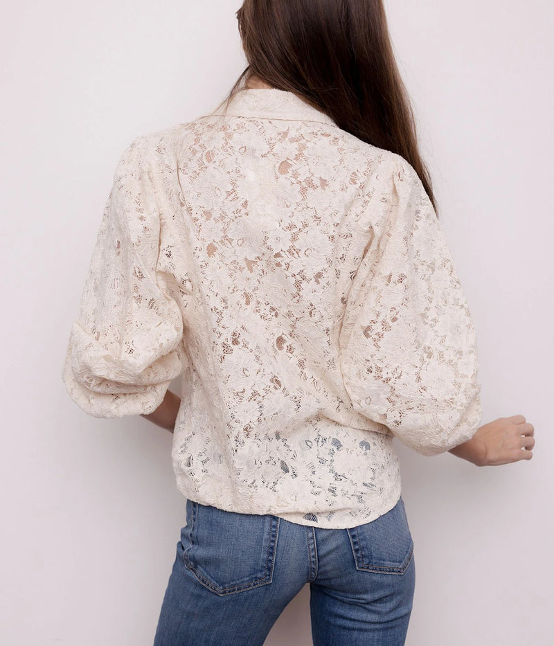 Claire Lace Shirt in Natural