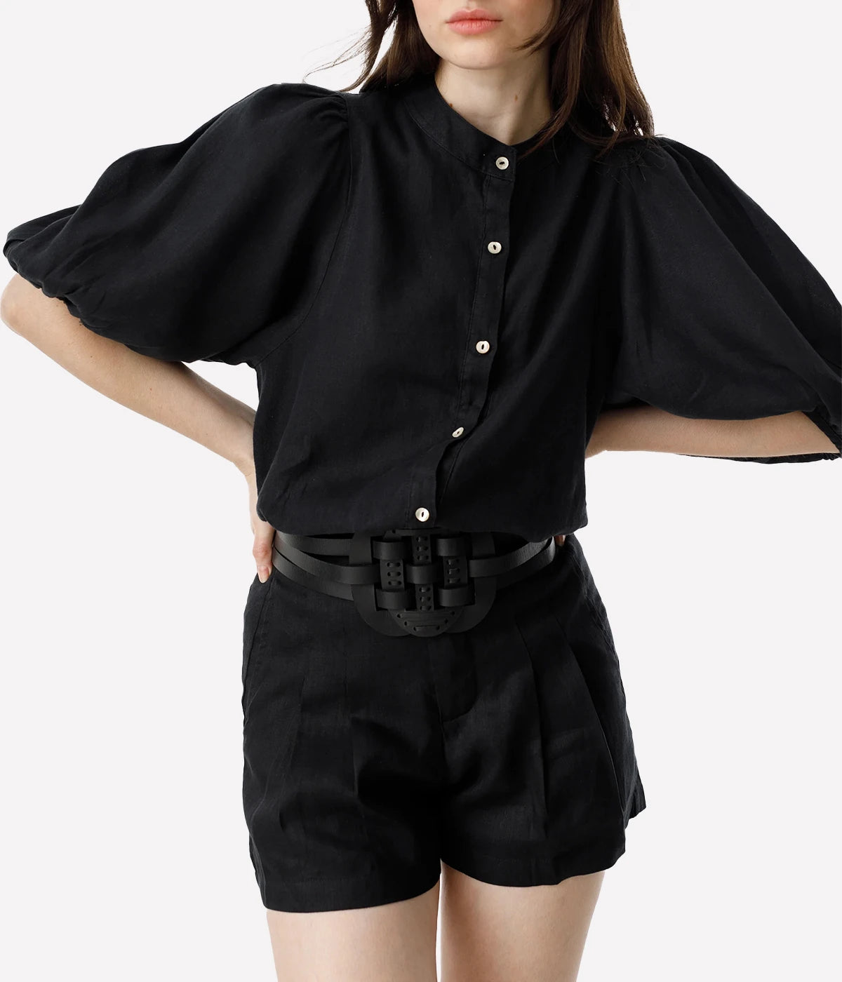 Frida Linen Short in BLACK
