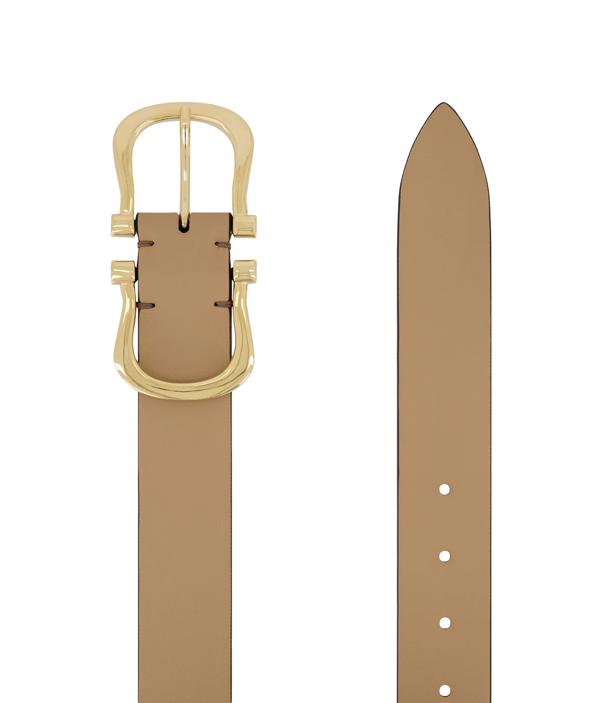 Gold Nicky X Belt in Cappuccino