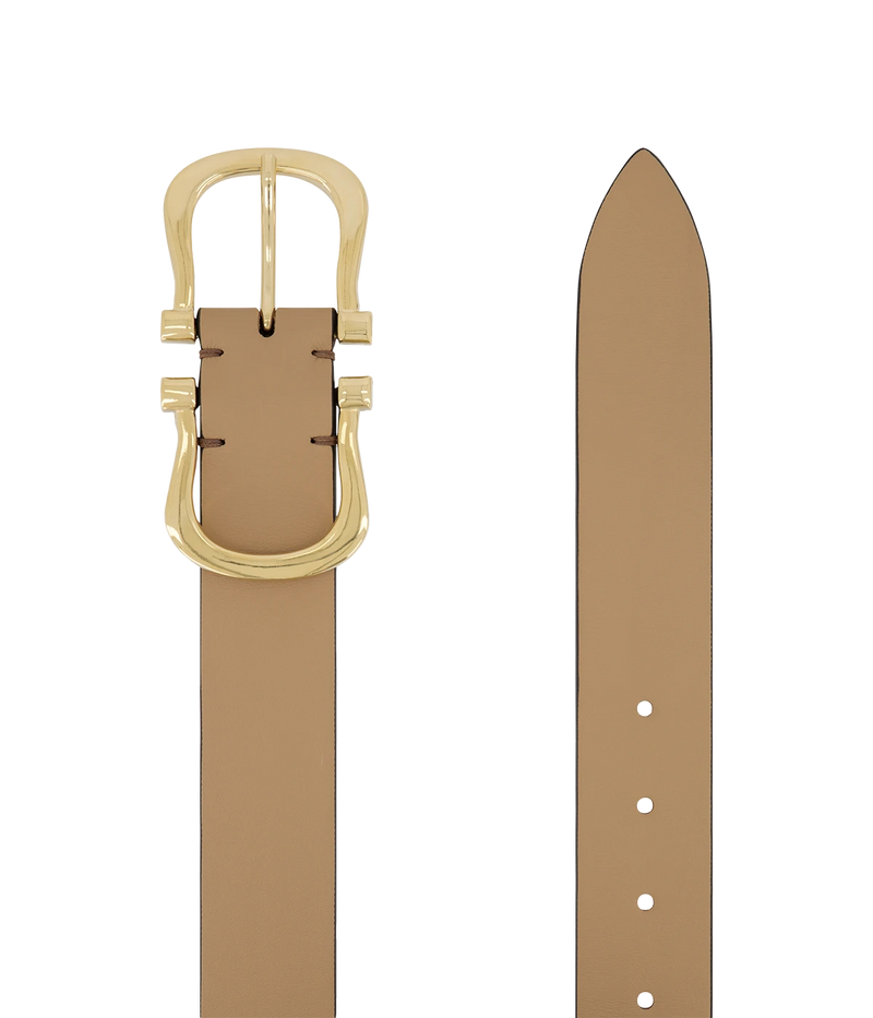 Gold Nicky X Belt in Cappuccino