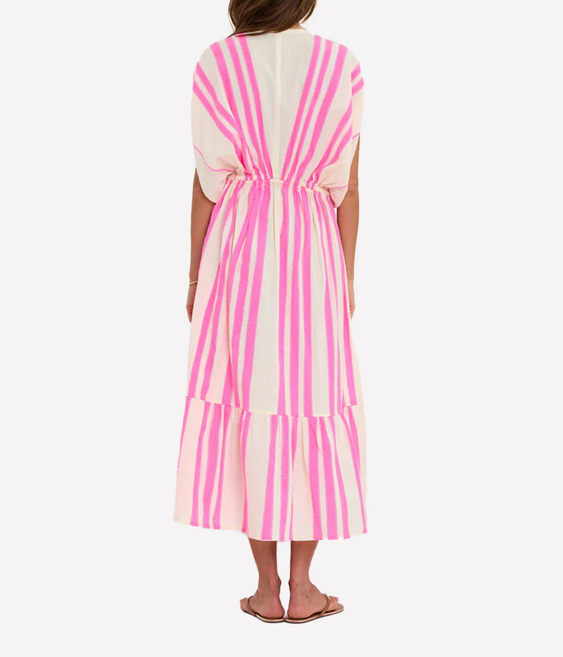 Leila Plunge Dress in Zefeni Fuchsia
