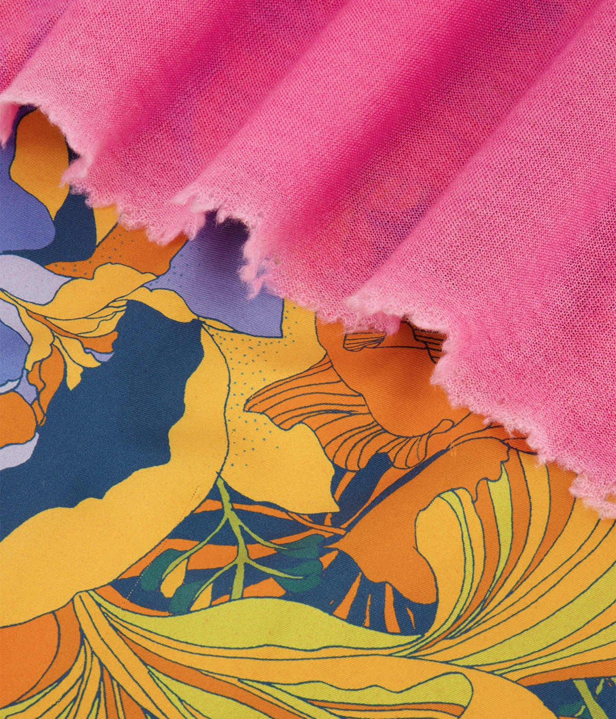 Lily Print Foulard Scarf In Rose