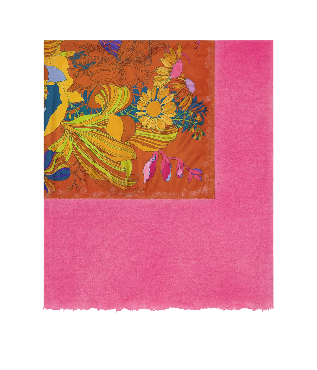 Lily Print Foulard Scarf In Rose