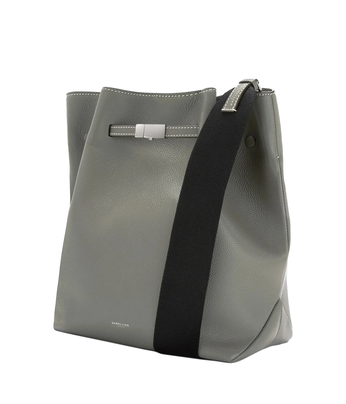 New York Hobo Bag in Stone Grey Ecru Stitching