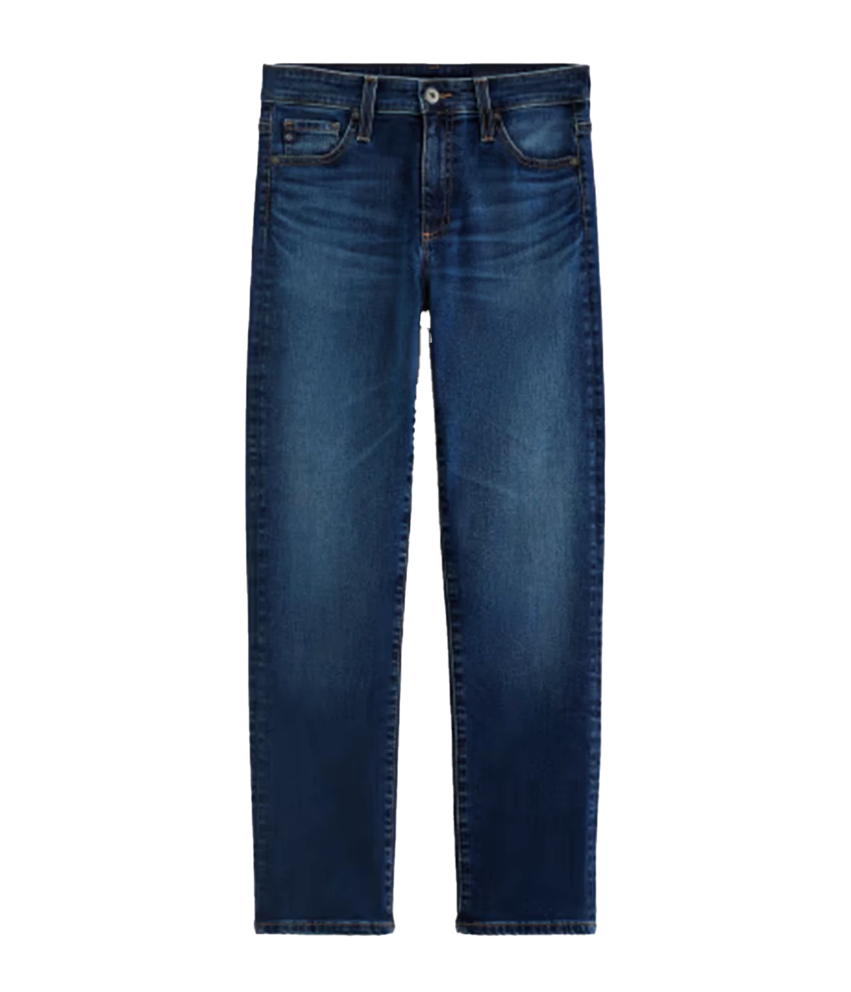 Dark wash denim jeans on a transparent background
