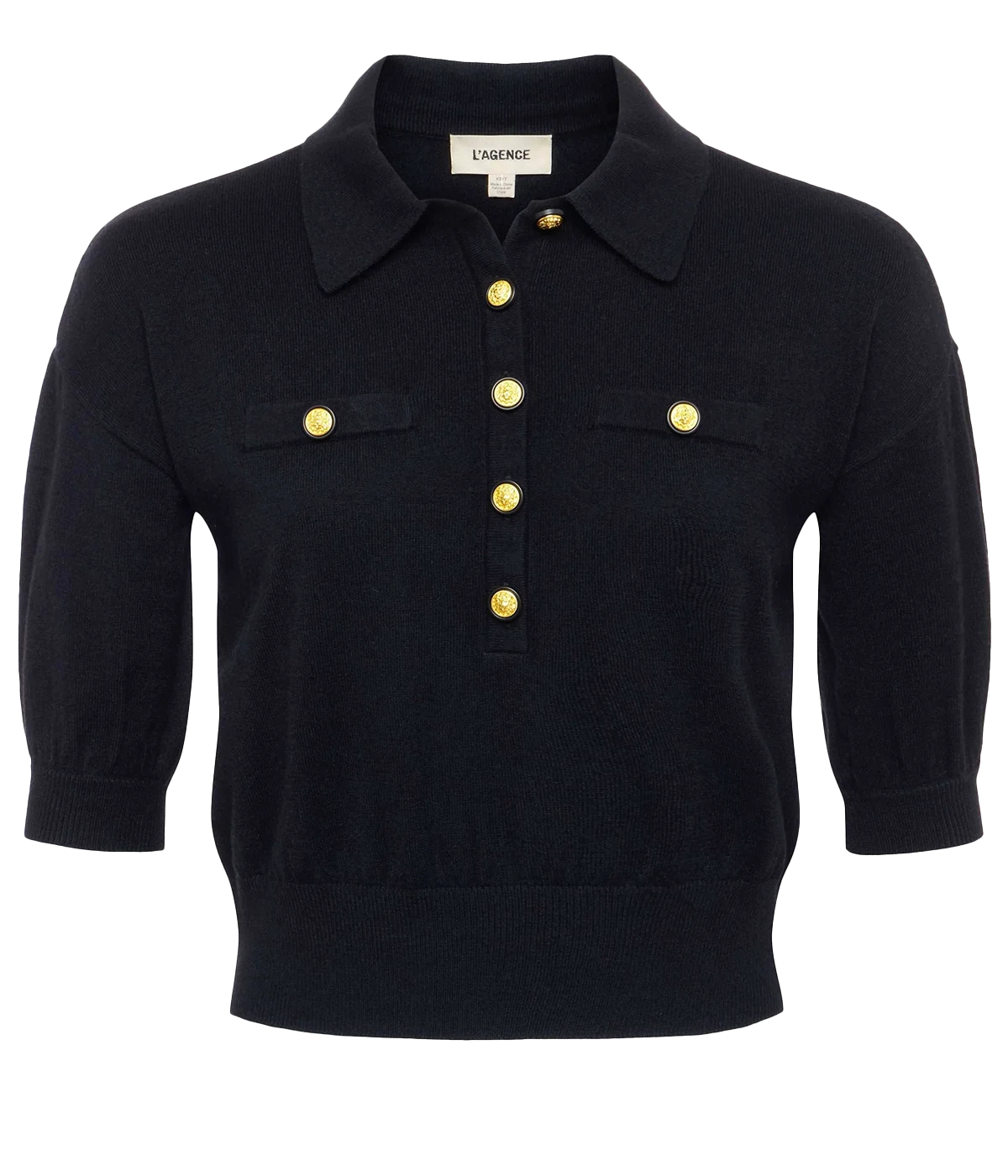 Masaki SS Collared Sweater in Black Gold