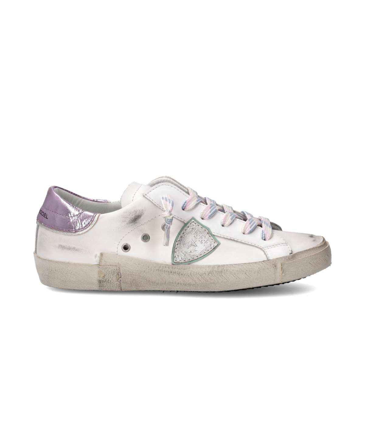 PRSX Low Woman in Veau Metal Blanc Rose