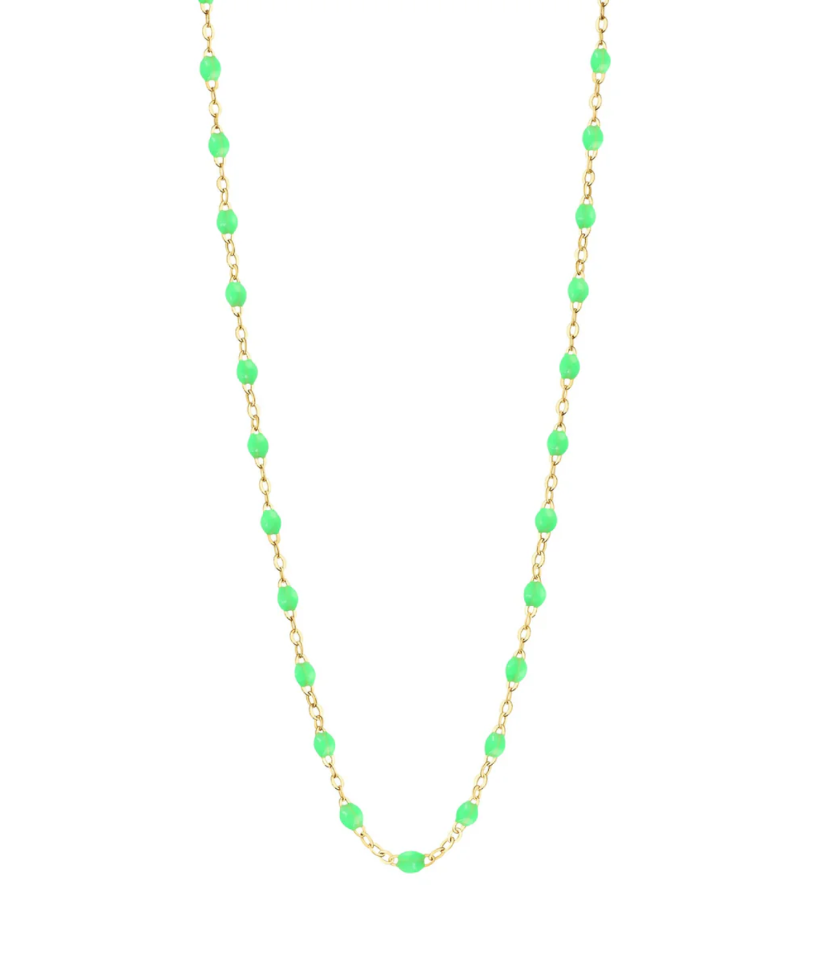 Classic Gigi 42cm Necklace 18ct Yellow Gold in Neon Green