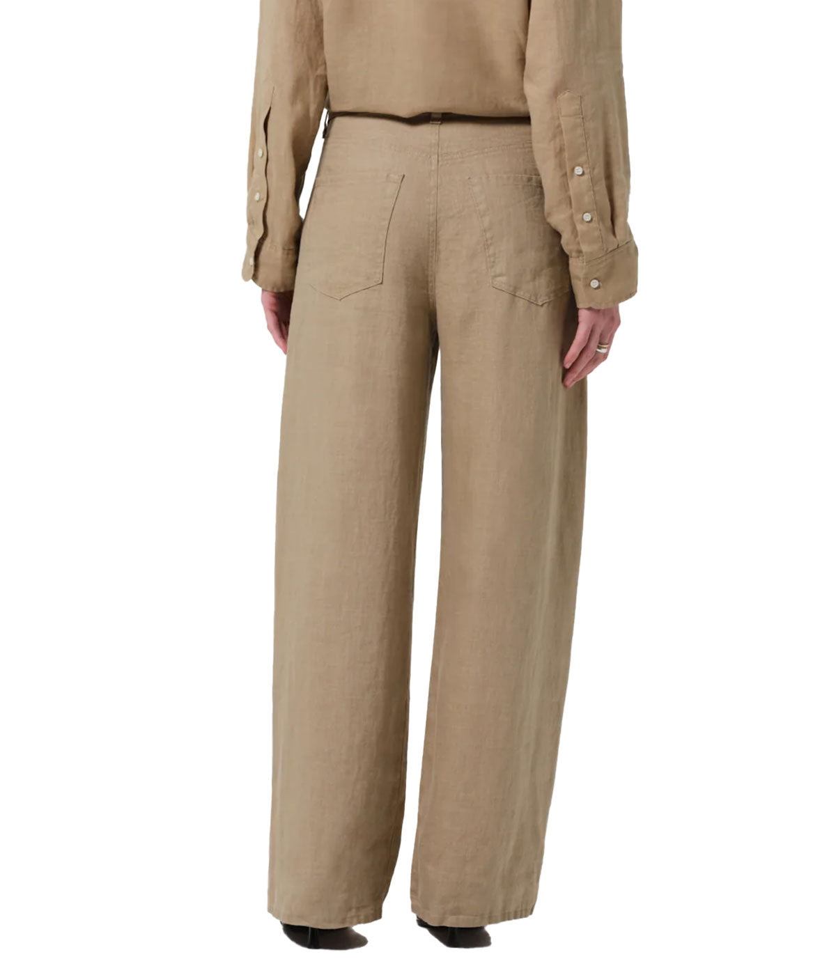 Brynn Drawstring Linen Trouser In Gobi