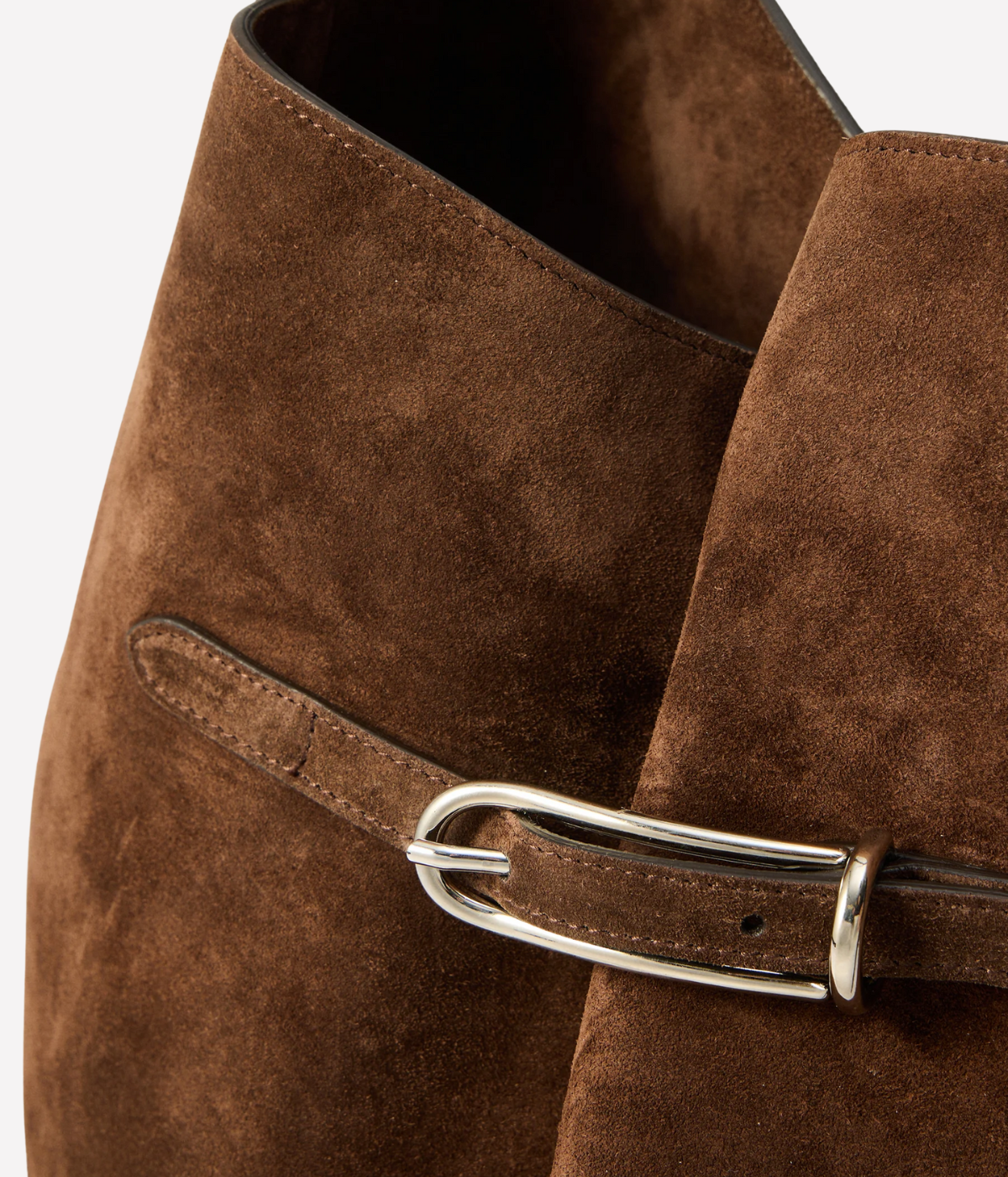 Small Belted Bucket Bag in dark brown