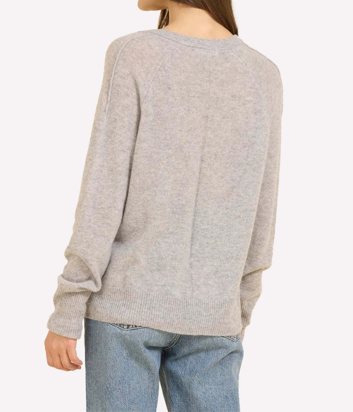 Sloane Cashmere V Neck In Heather Grey