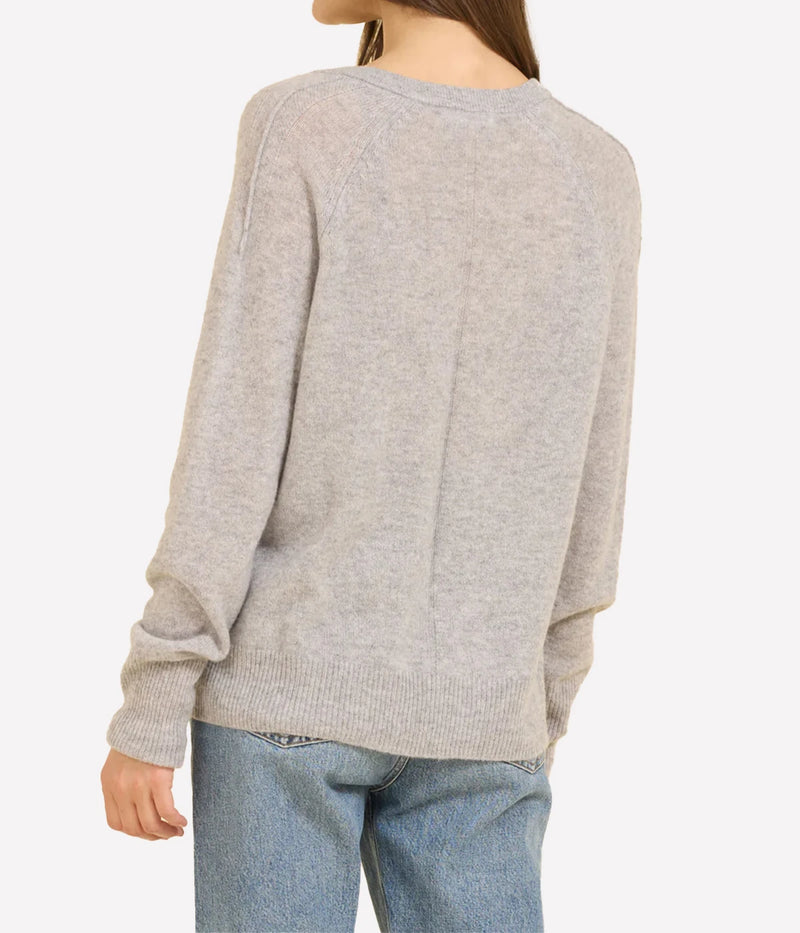 Sloane Cashmere V Neck In Heather Grey