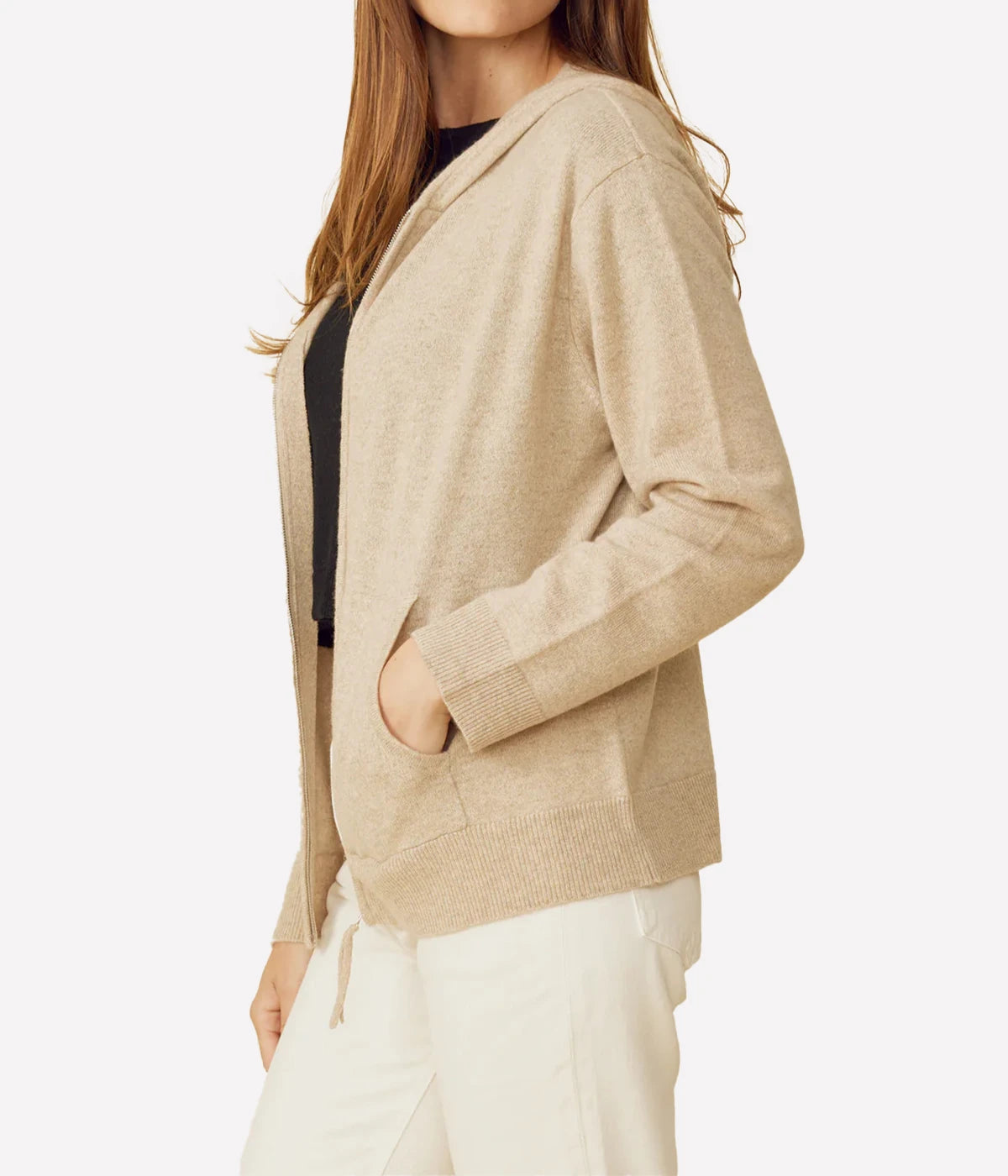 Colorado Cashmere Hoodie Knitwear In Oatmeal