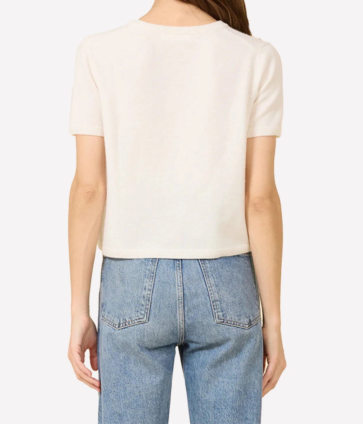 Kadri Cashmere Vneck Tee In Ivory