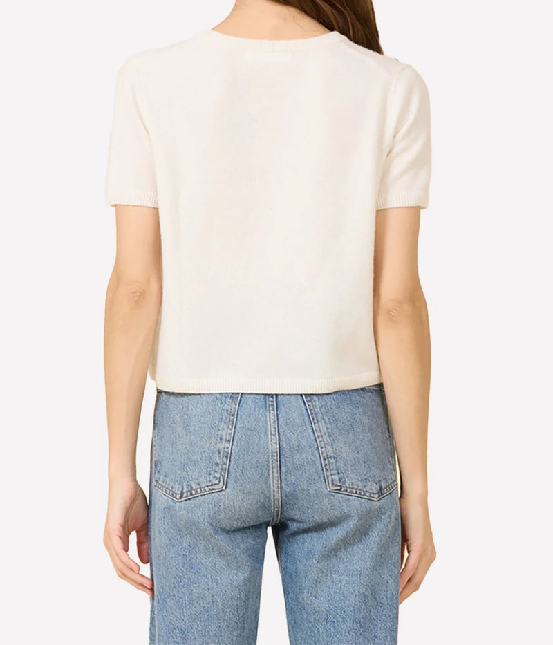Kadri Cashmere Vneck Tee In Ivory