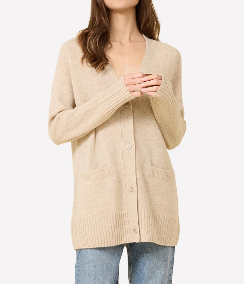 Morgan Cashmere Cardigan In Oatmeal
