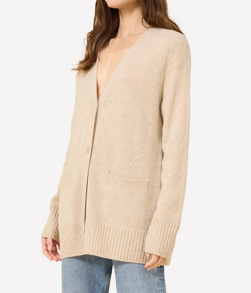 Morgan Cashmere Cardigan In Oatmeal