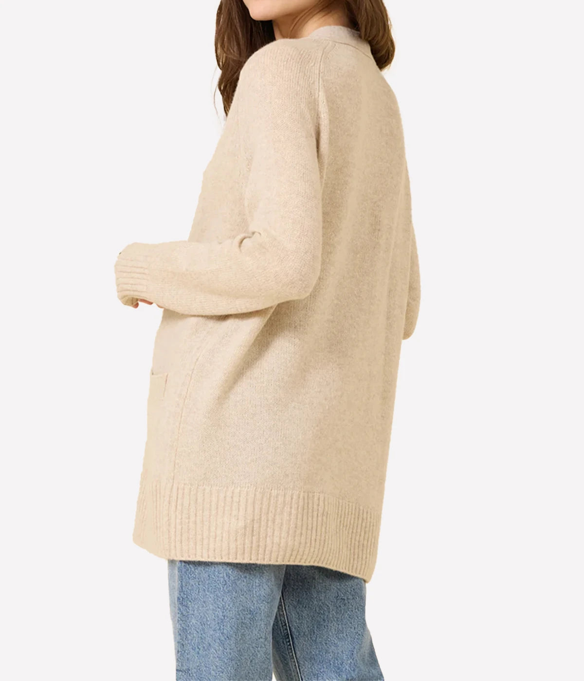 Morgan Cashmere Cardigan In Oatmeal