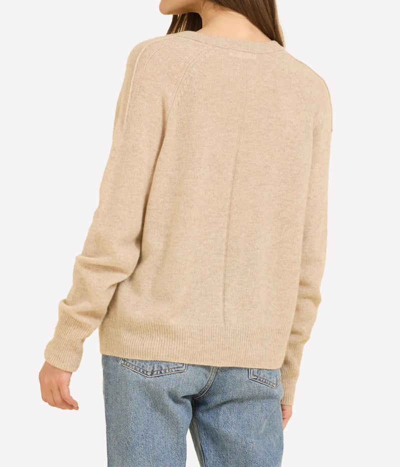 Sloane Cashmere V Neck In Oatmeal