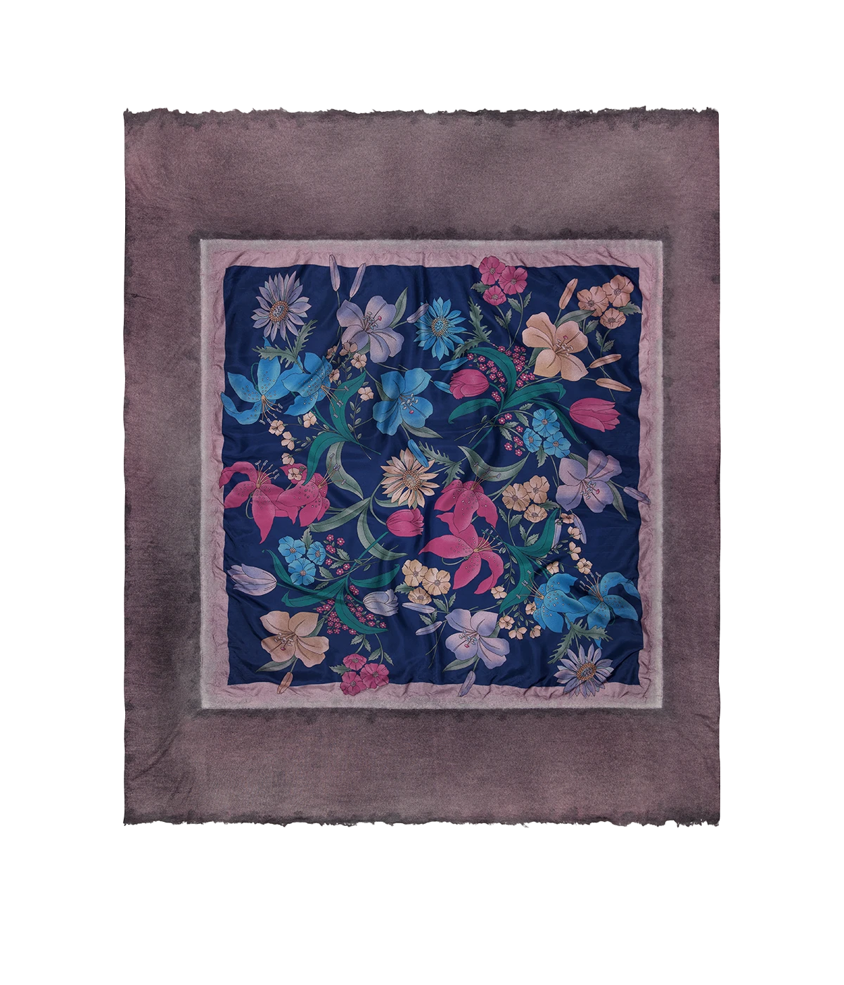One Of A Kind Foulard Scarf In Blue Navy