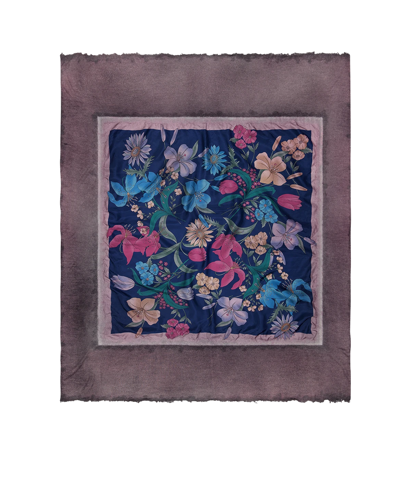 One Of A Kind Foulard Scarf In Blue Navy
