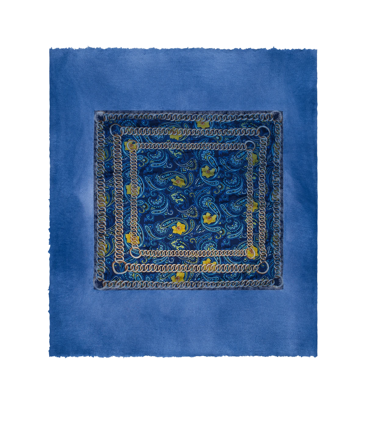 One Of A Kind Foulard Scarf In Genziana
