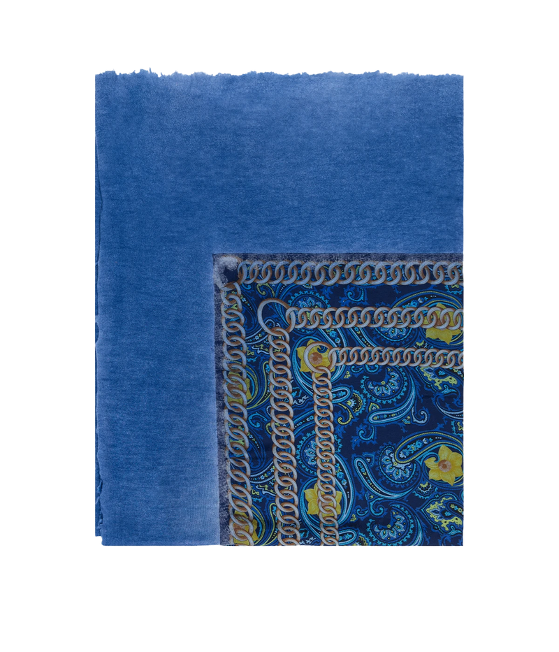 One Of A Kind Foulard Scarf In Genziana