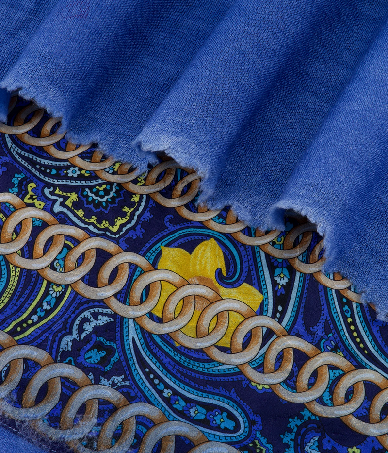 One Of A Kind Foulard Scarf In Genziana