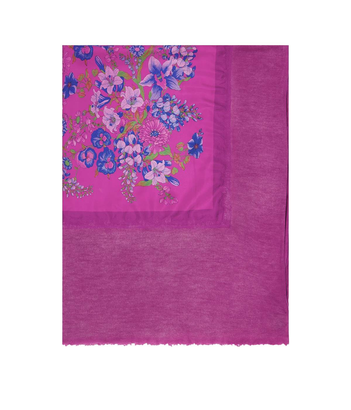 One Of A Kind Foulard Scarf In Pink Blue Floral