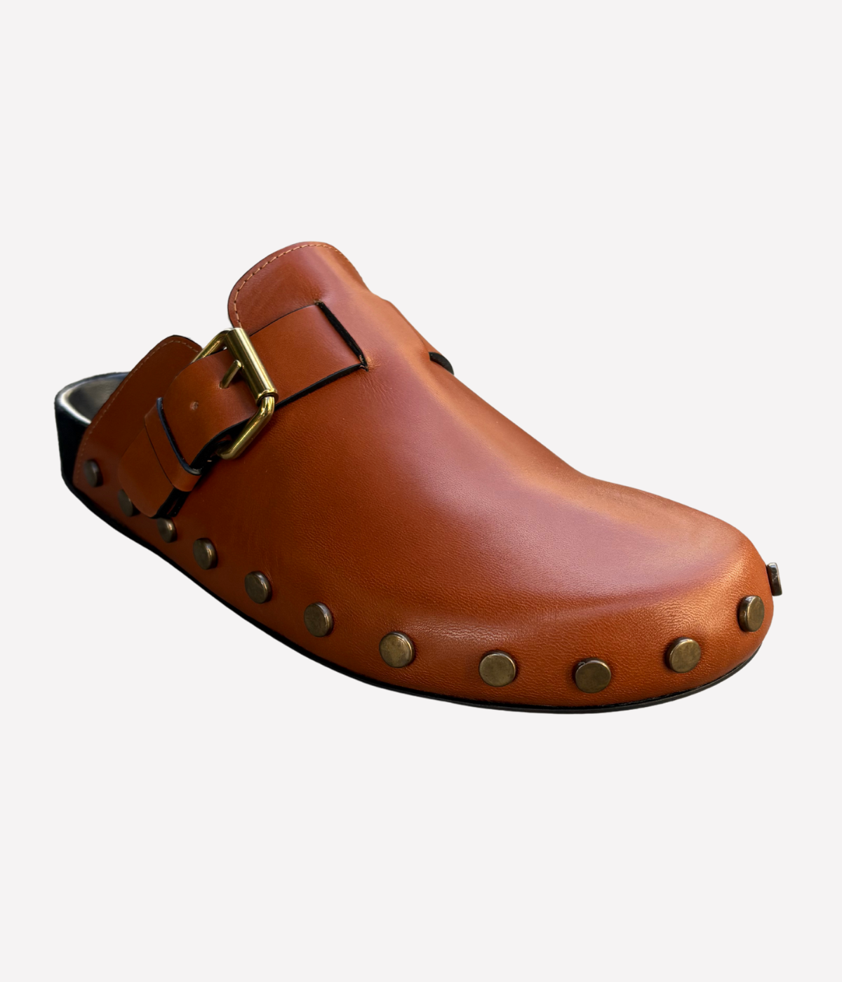 Mirvin Leather Mule in Cognac