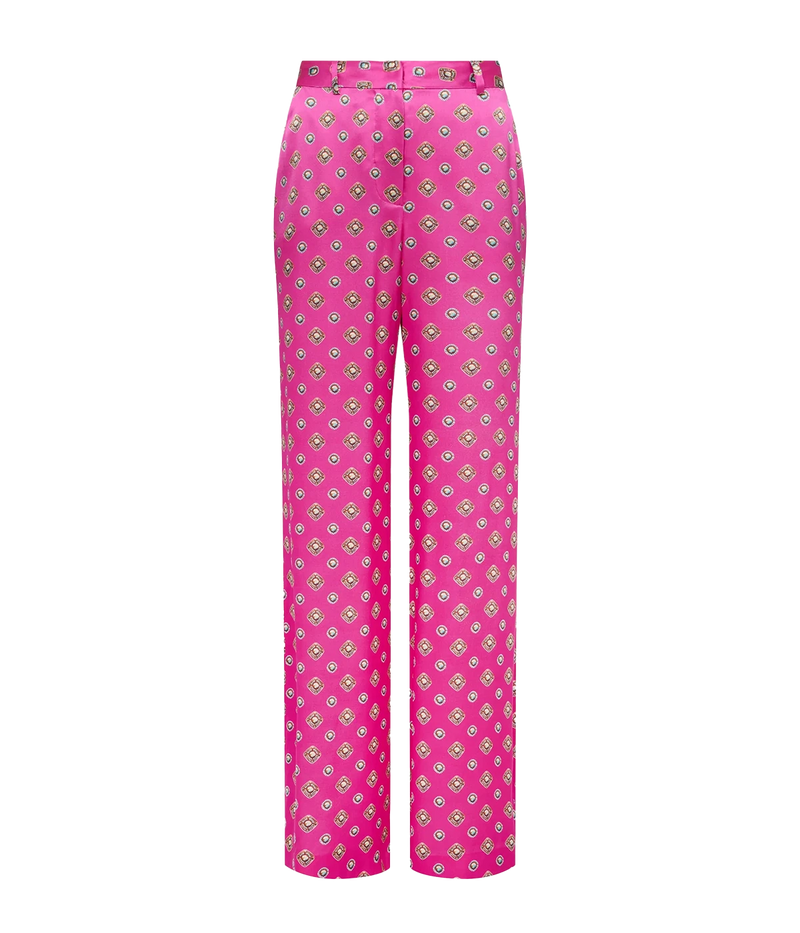 Pilar Wide Leg Pant In Fucshia Southwestern Geo
