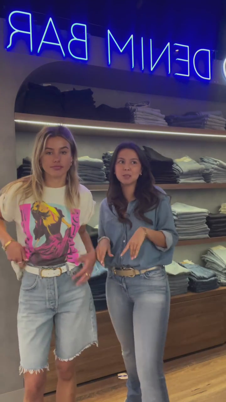 Street-style inspired video featuring the Ayla Short in Gemini showcasing the relaxed silhouette and timeless denim appeal.