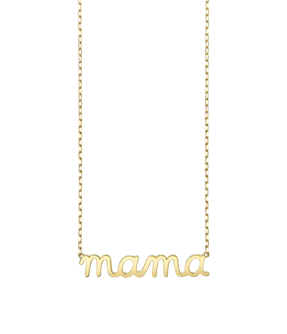 Pure Mama Script Necklace In 14K Yellow Gold