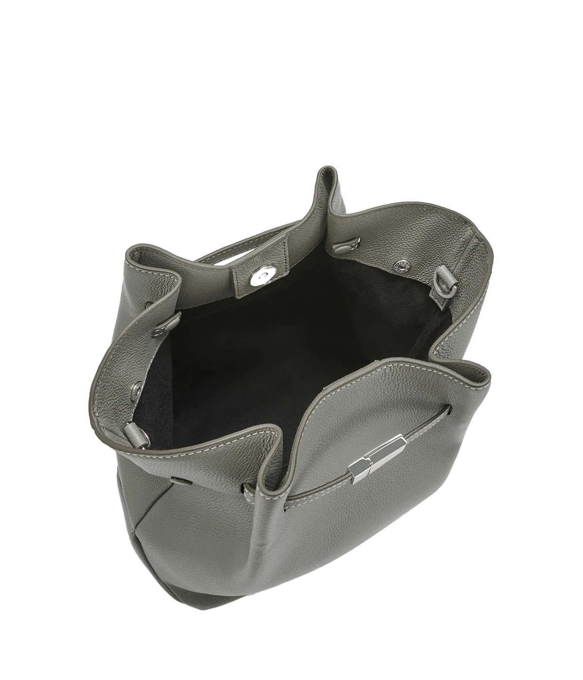 New York Hobo Bag in Stone Grey Ecru Stitching