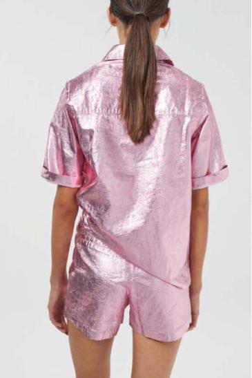 *FINAL SALE* Frida Metallic Linen Short in Pink