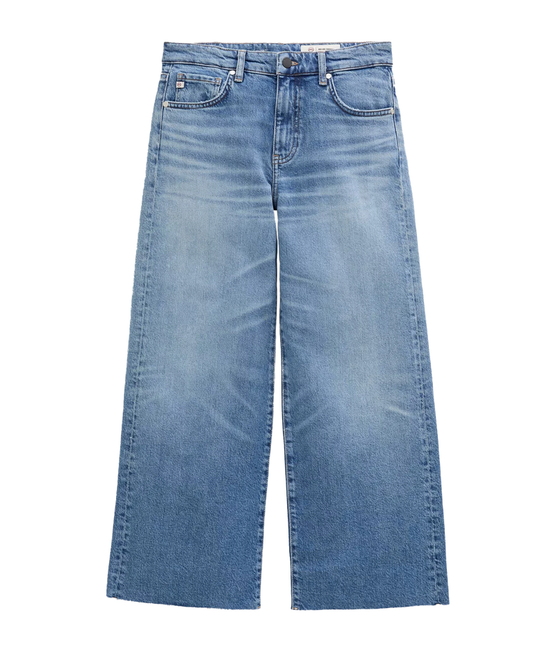 AG Jeans Saige Wide Leg Crop in 17 Years Duet, front view