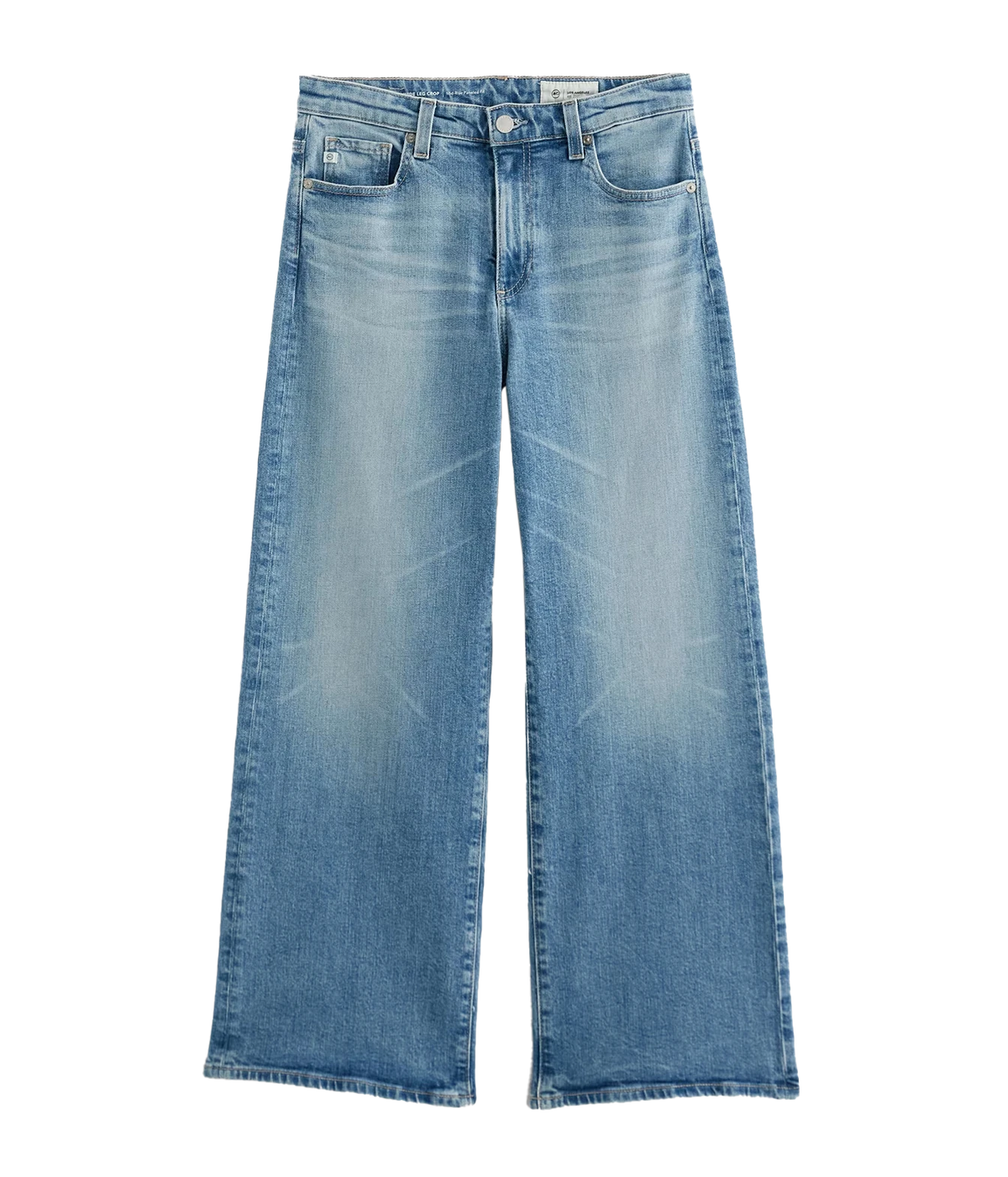 AG Jeans Saige Wide Leg Crop Jean in Helios, front view