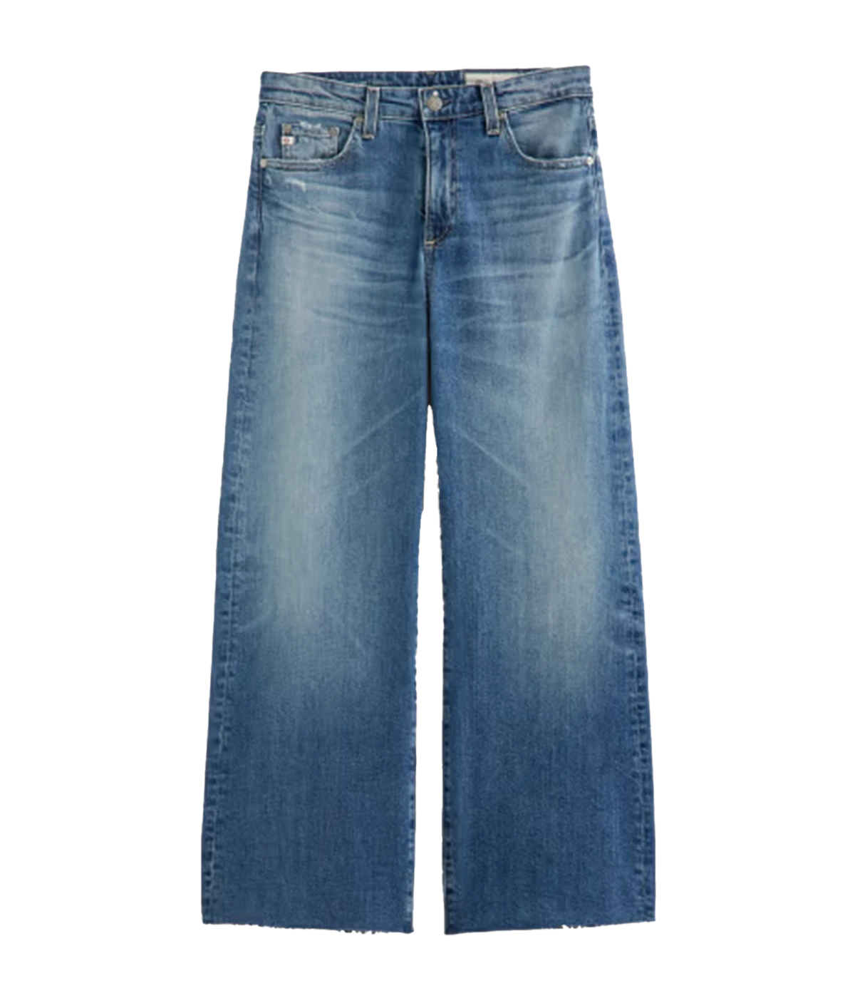 Pair of blue jeans on a white background