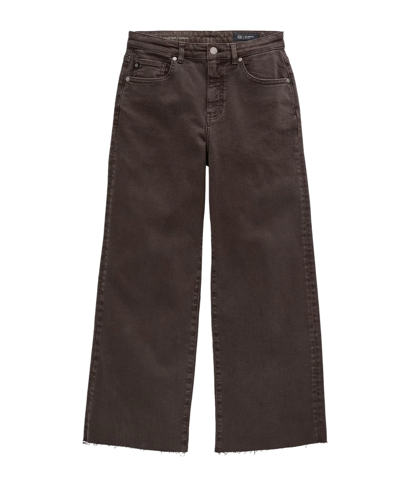 AG Jeans Saige Wide Leg Crop in Sulfur Burnt Umber, front view