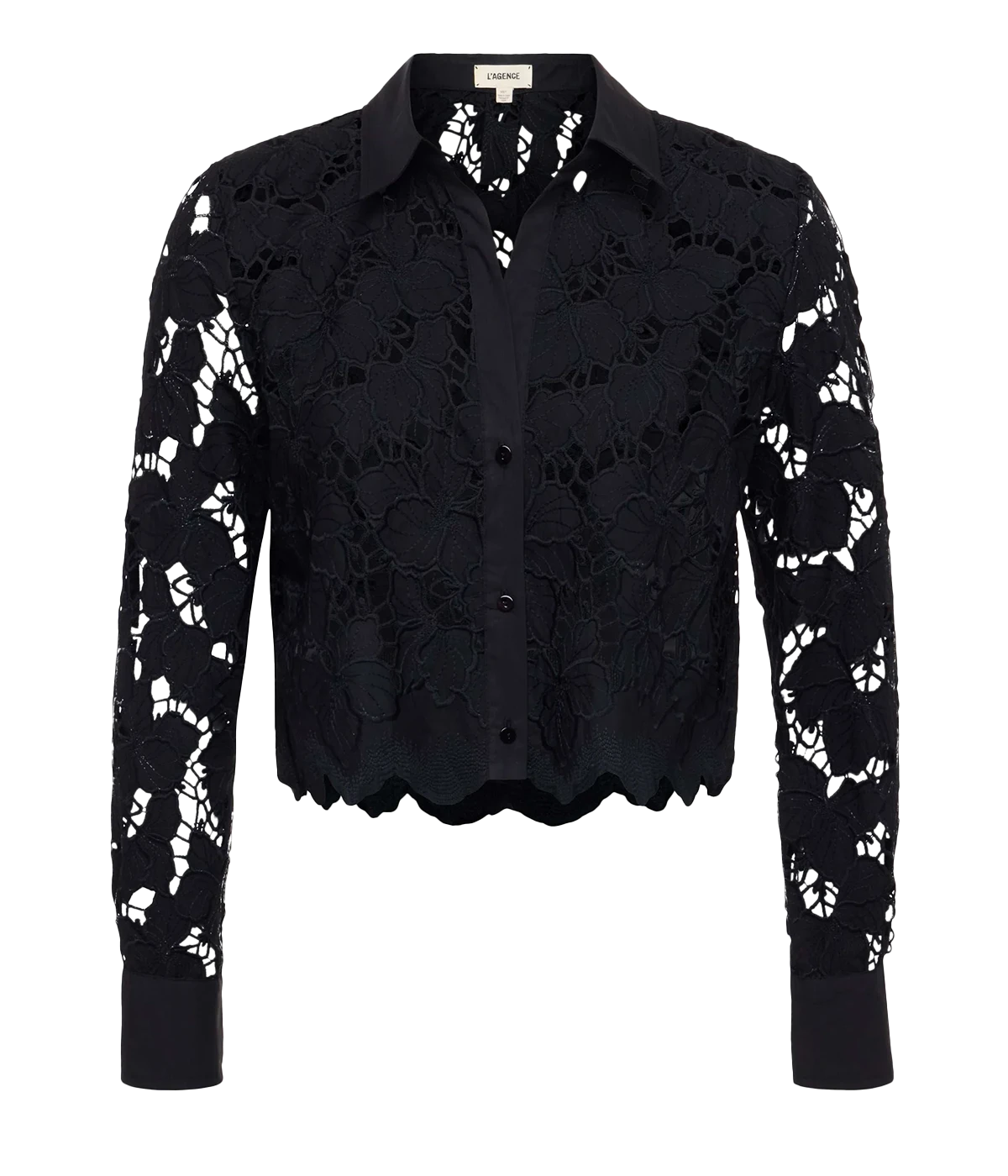 Seychelle Cropped Button Down in BLACK