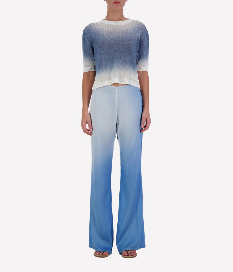 Degrade Silk Flare Pant in Water