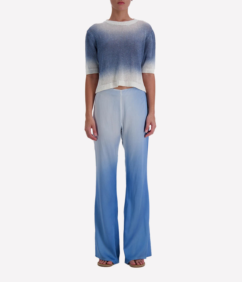 Degrade Silk Flare Pant in Water