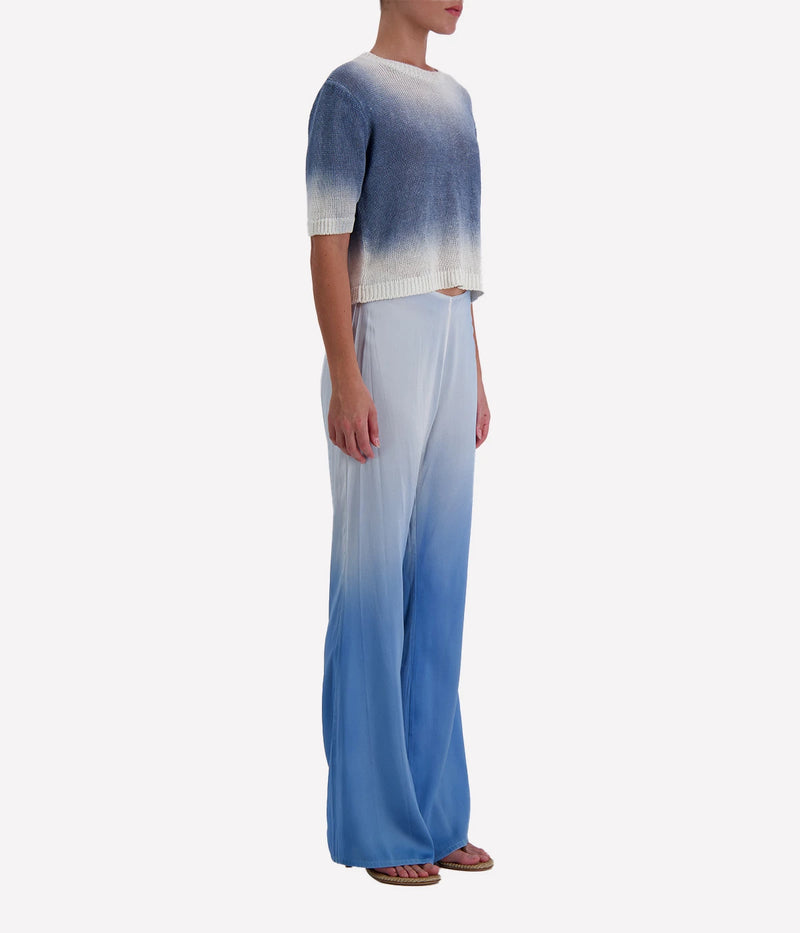 Degrade Silk Flare Pant in Water